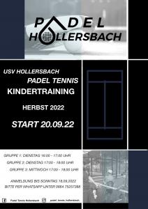 PADEL Training für Kinder HERBST 2022