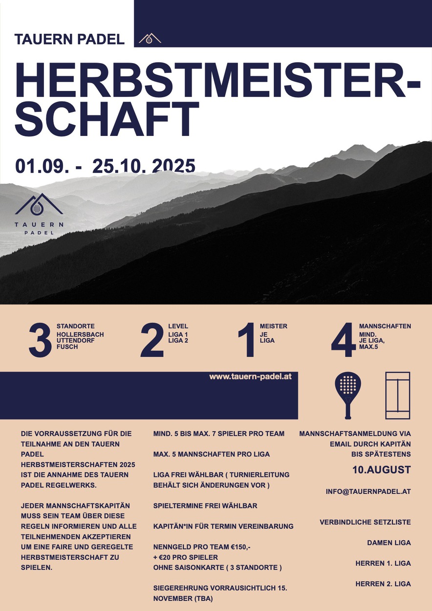Tauern Padel Herbstmeisterschaft 2025