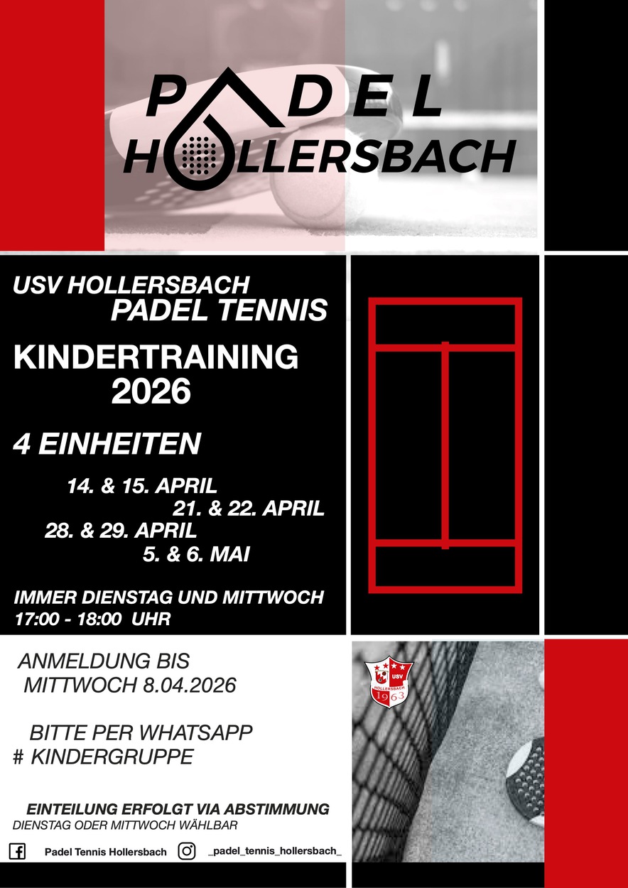 PADEL Training für Kinder FRÜHLING 2026